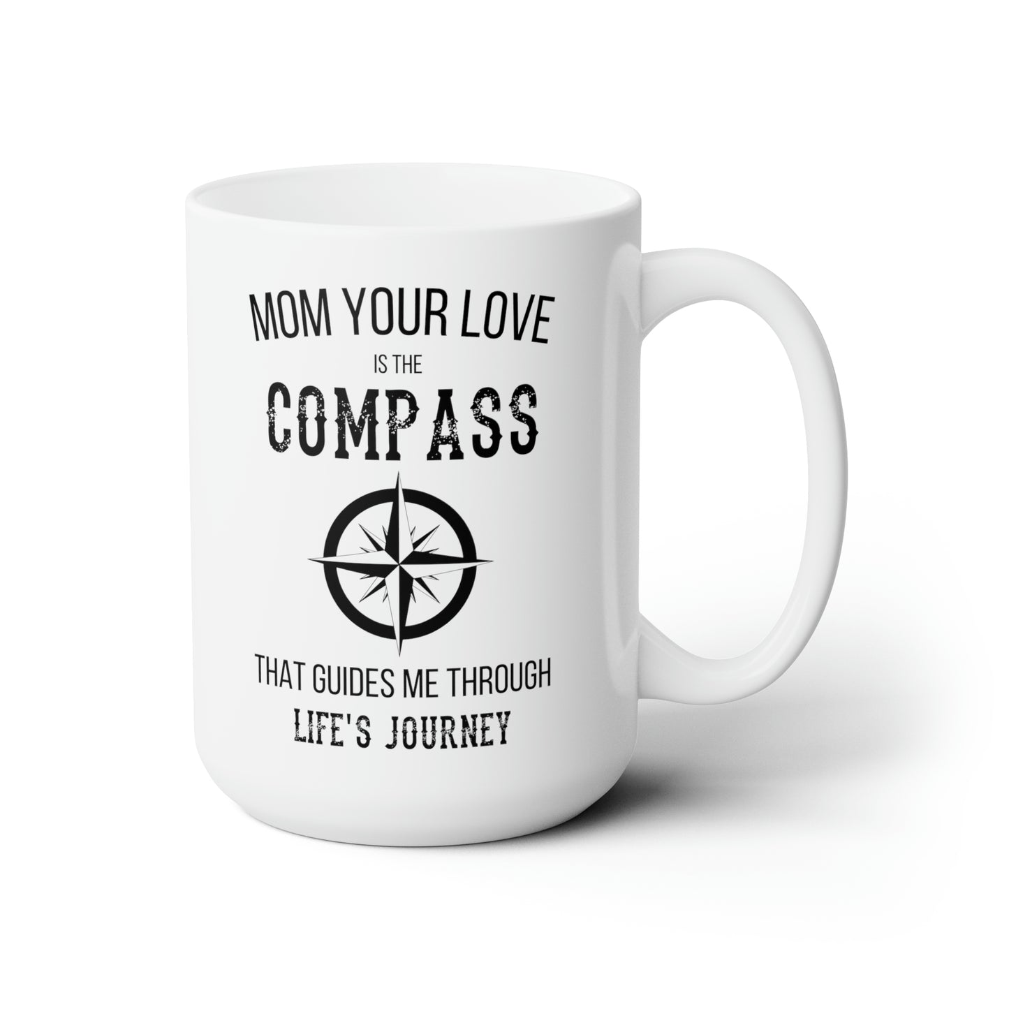 Large Mom Compass Mug – Inspirational Coffee Cup for Mother’s Day