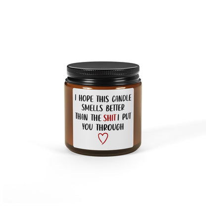 Gift for Mom, Mother's Day, Birthday, Scented Soy Candle (Multi-Size, Amber Jar)