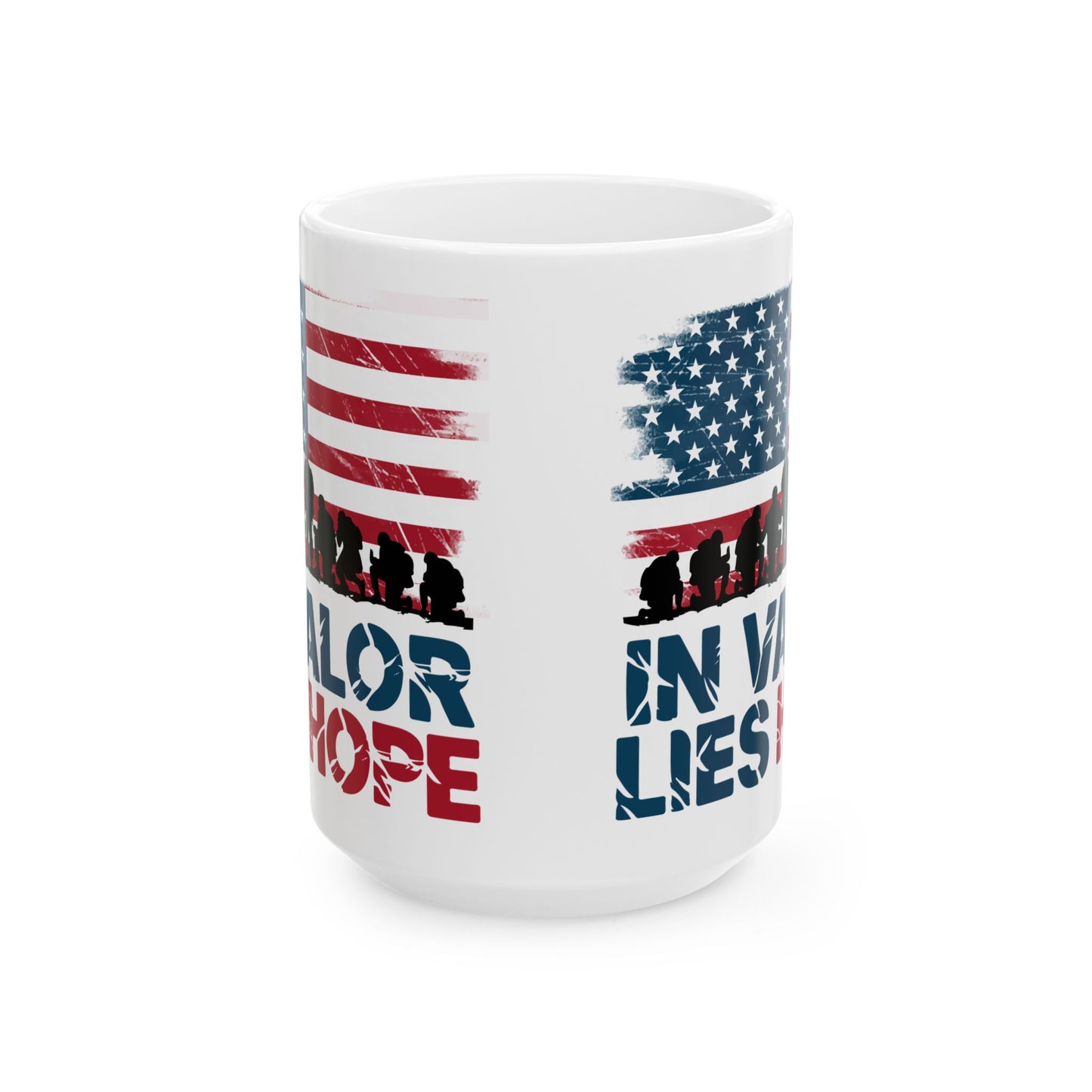 In Valor Lies Hope White Mug, (11oz, 15oz)