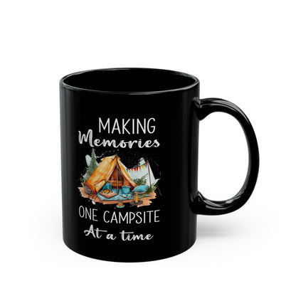 Cozy Glamping Tent with Campfire Ceramic Mug, (11oz, 15oz)
