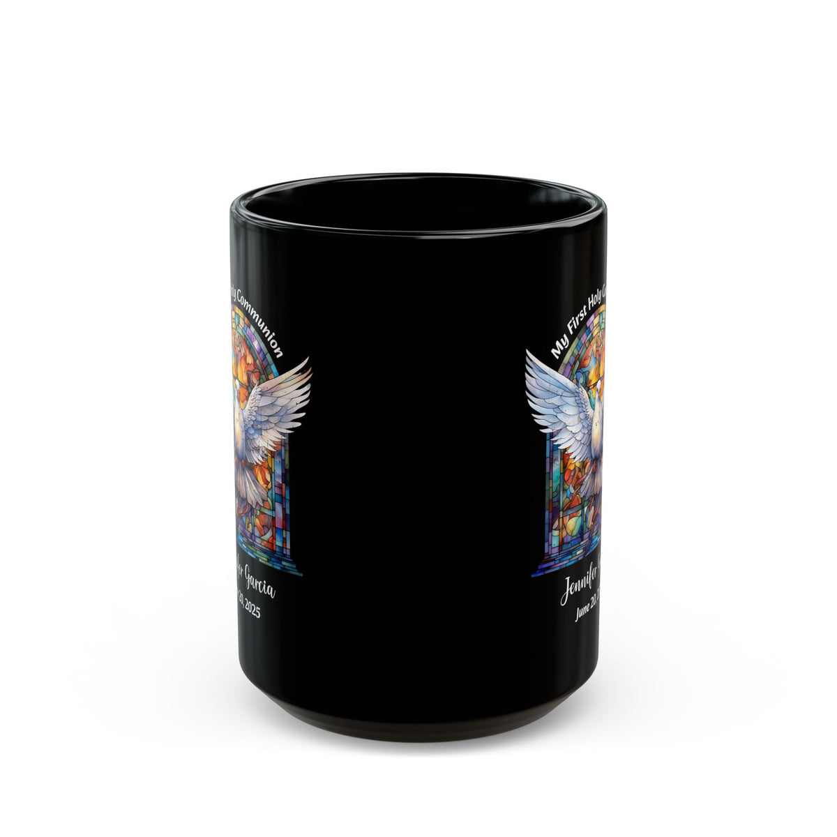 Black First Communion Mug – Personalized Gift for Girl