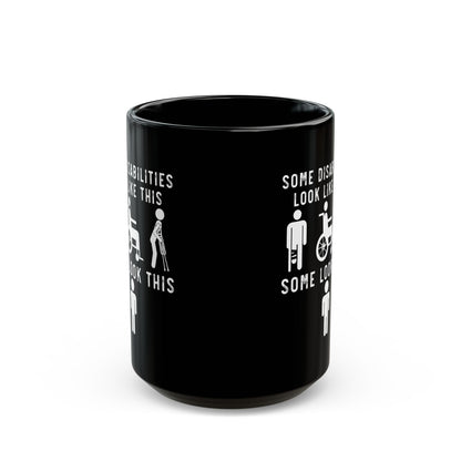 Black Ceramic Coffee Cup with Empowering Message – Support Mental Health & Chronic Illness Warriors
