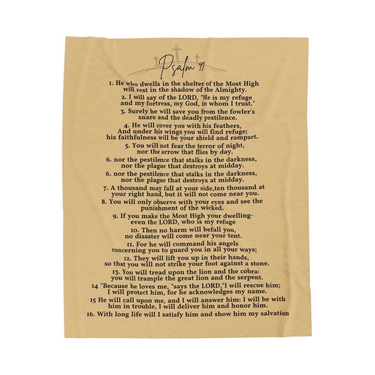 Psalm 91 Velveteen Plush Blanket