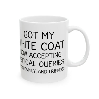 White Coat Ceremony Mug – Personalized Medical Student Gift with Name, School, and Date, Future Doctor