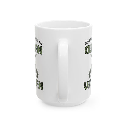 Give a Gift to a Veteran – Never Underestimate an Old Man Mug White Ceramic Patriotic Coffee Cup