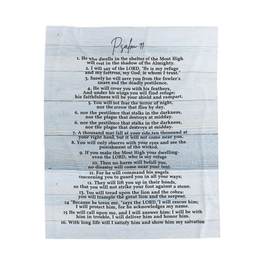 Psalm 91 Velveteen Plush Blanket