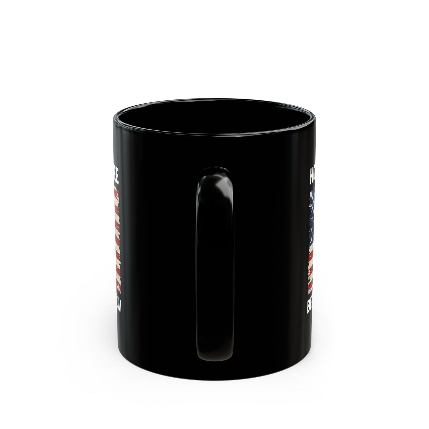 Home of the Free – Because of the Few Distressed Flag Patriotic Black Ceramic Mug Military Gift