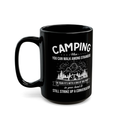 Minimalist Camping Adventure Design Ceramic Mug, (11oz, 15oz)