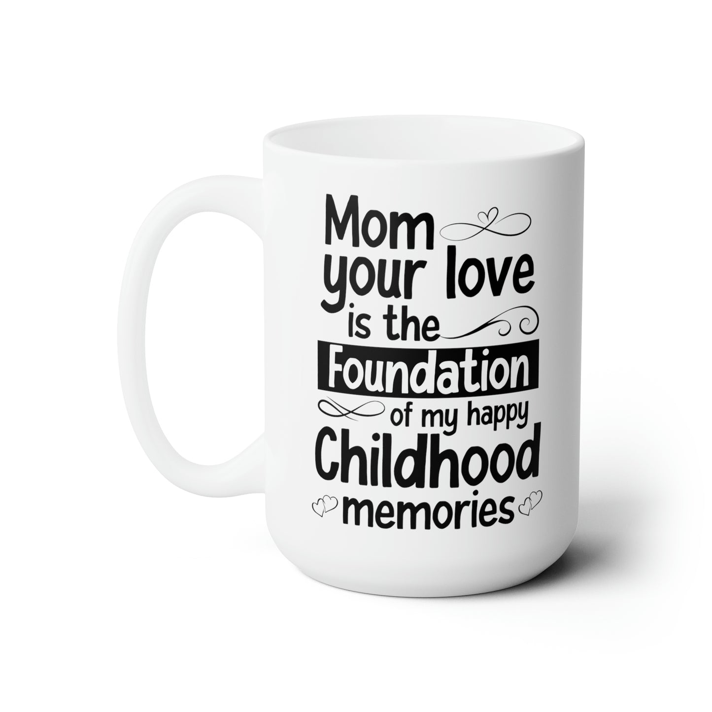 Mom, Your Love is the Foundation of My Childhood Memories – White Coffee Mug