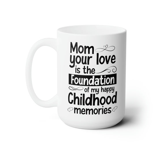 Mom, Your Love is the Foundation of My Childhood Memories – White Coffee Mug