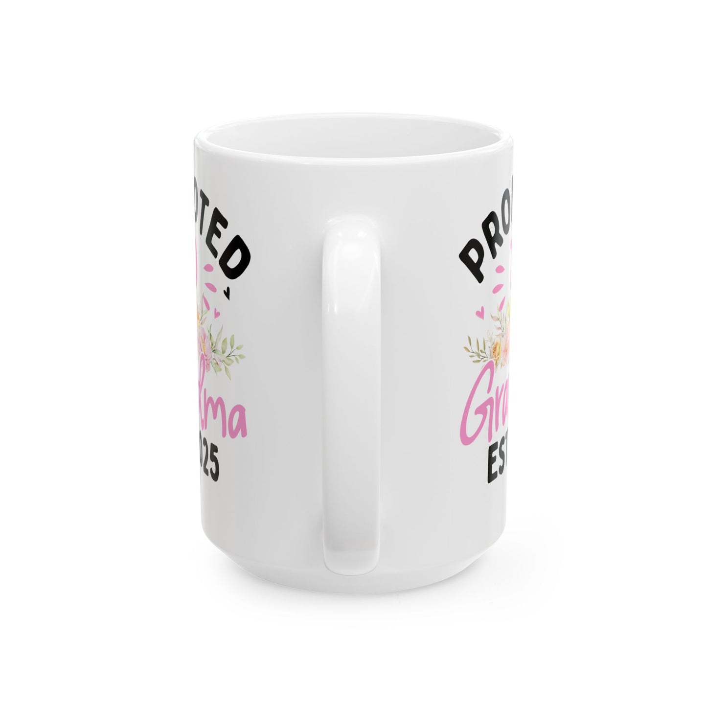 Promoted to Grandma Est 2025 White Mug, (11oz, 15oz)