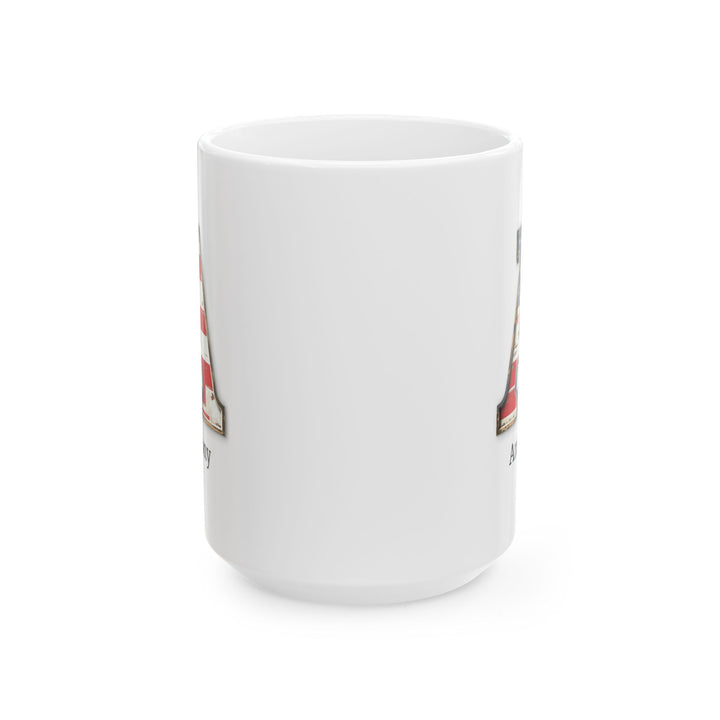White Personalized USA Flag Initial Mug with Letter A and Anthony Name Gift for Men, Veterans, Patriotic Coffee Lovers