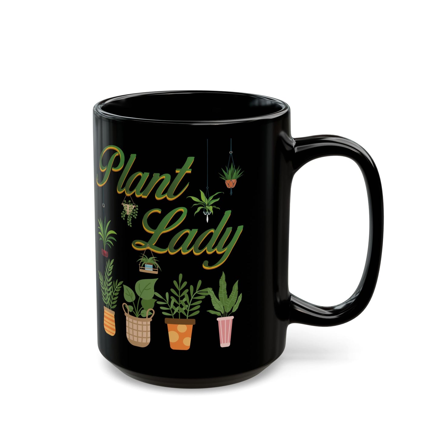 Give a Gift to a Proud Plant Mom – Plant Lady Mug Black Ceramic Coffee Cup