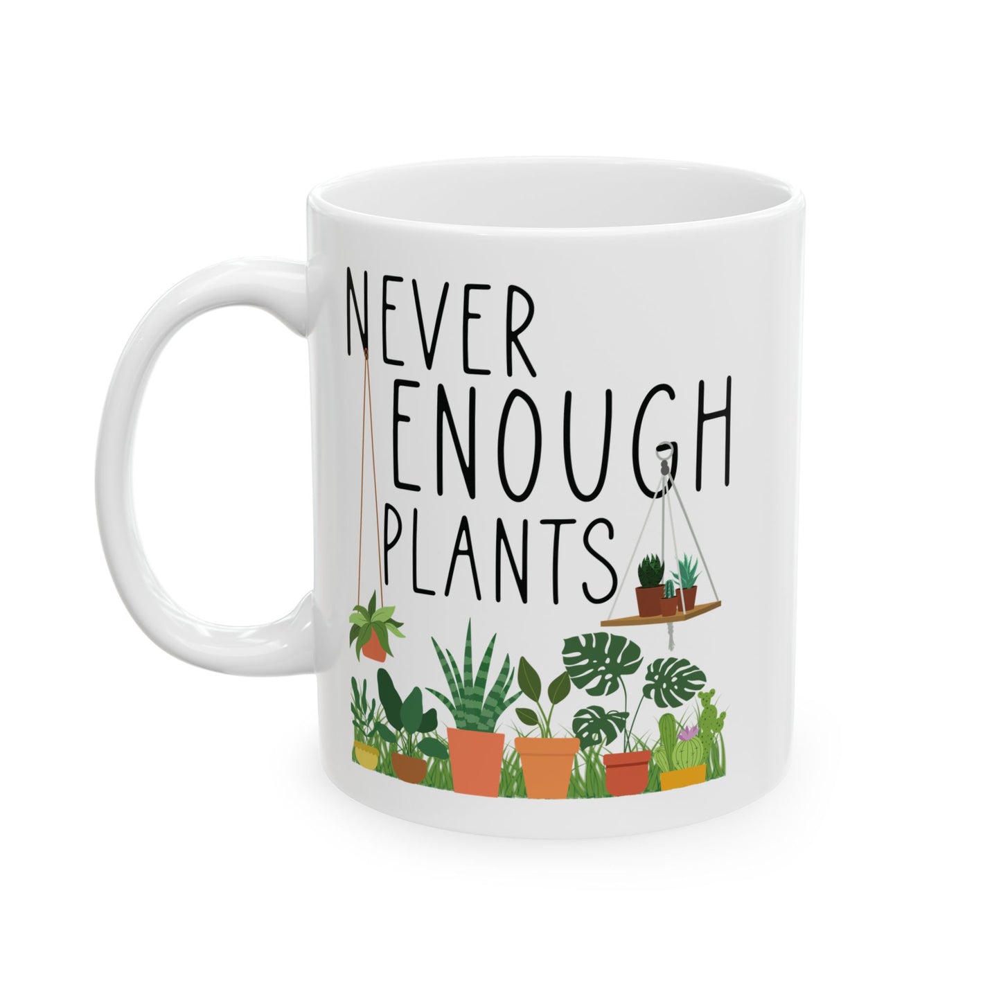 White Ceramic Coffee Cup for Plant Lovers & Gardeners – Funny Indoor Garden Gift for Men & Women