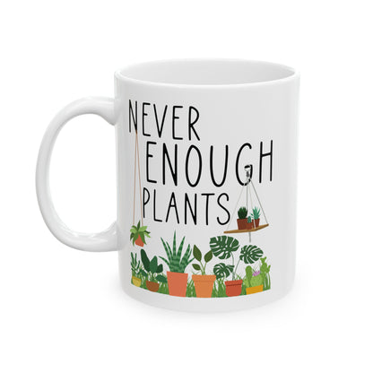 White Ceramic Coffee Cup for Plant Lovers & Gardeners – Funny Indoor Garden Gift for Men & Women