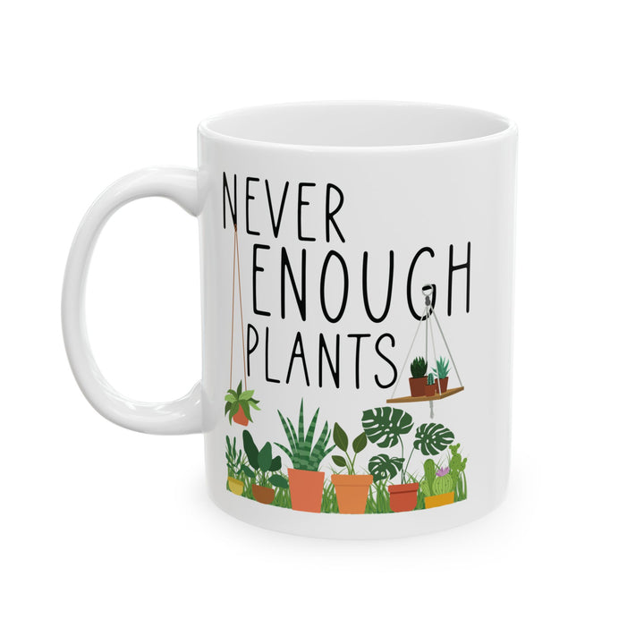 White Ceramic Coffee Cup for Plant Lovers & Gardeners – Funny Indoor Garden Gift for Men & Women