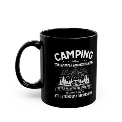Minimalist Camping Adventure Design Ceramic Mug, (11oz, 15oz)