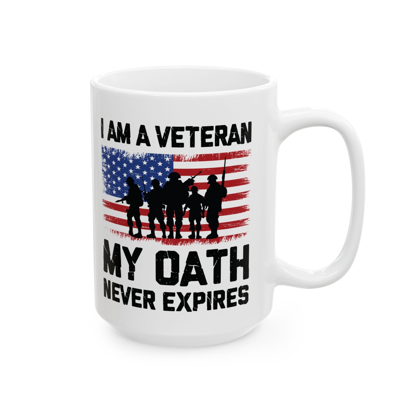 Veteran Coffee Mug – Patriotic White Ceramic Cup for Military Men & Women