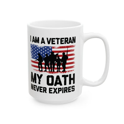 Veteran Coffee Mug – Patriotic White Ceramic Cup for Military Men & Women