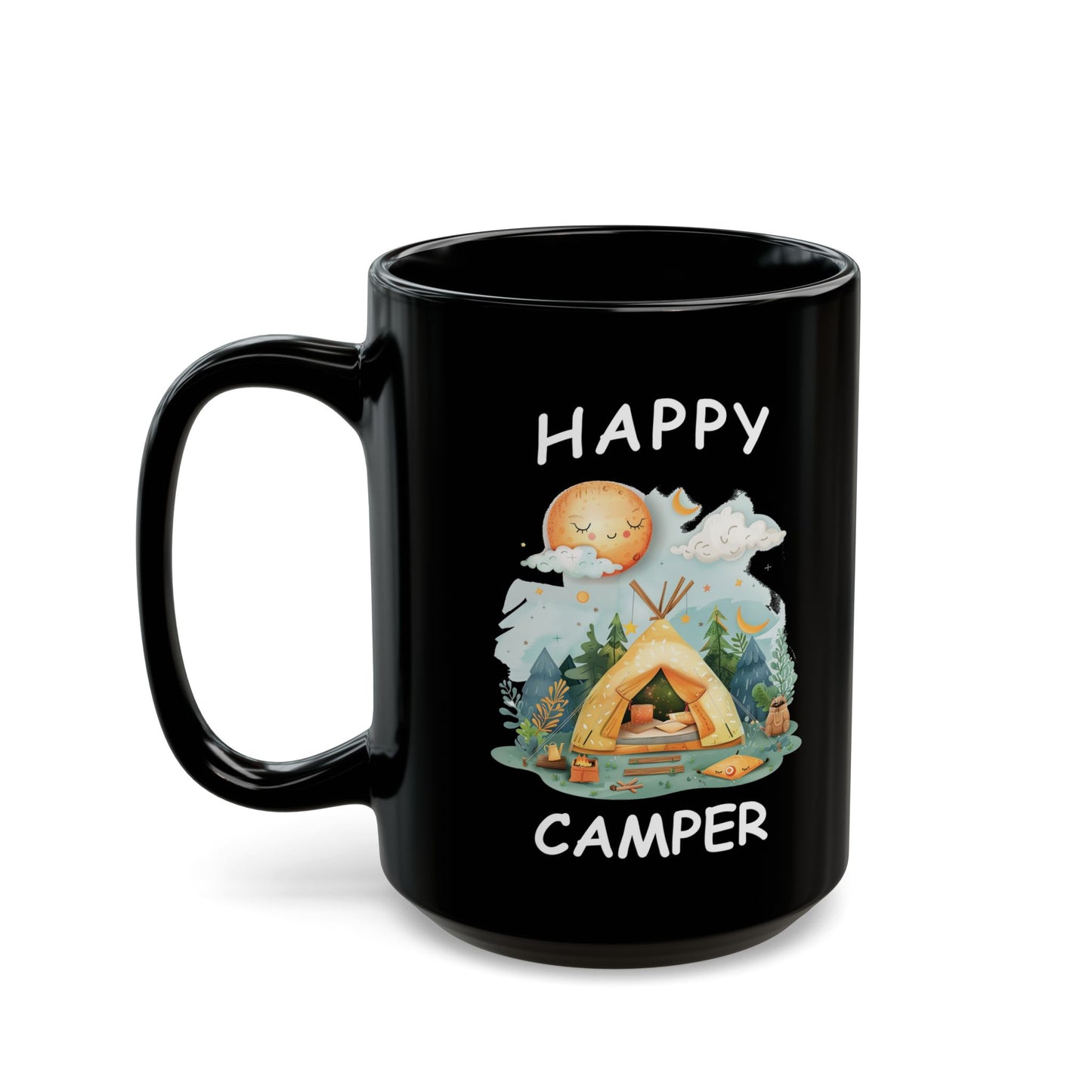 Happy Camper Ceramic Mug, (11oz, 15oz)