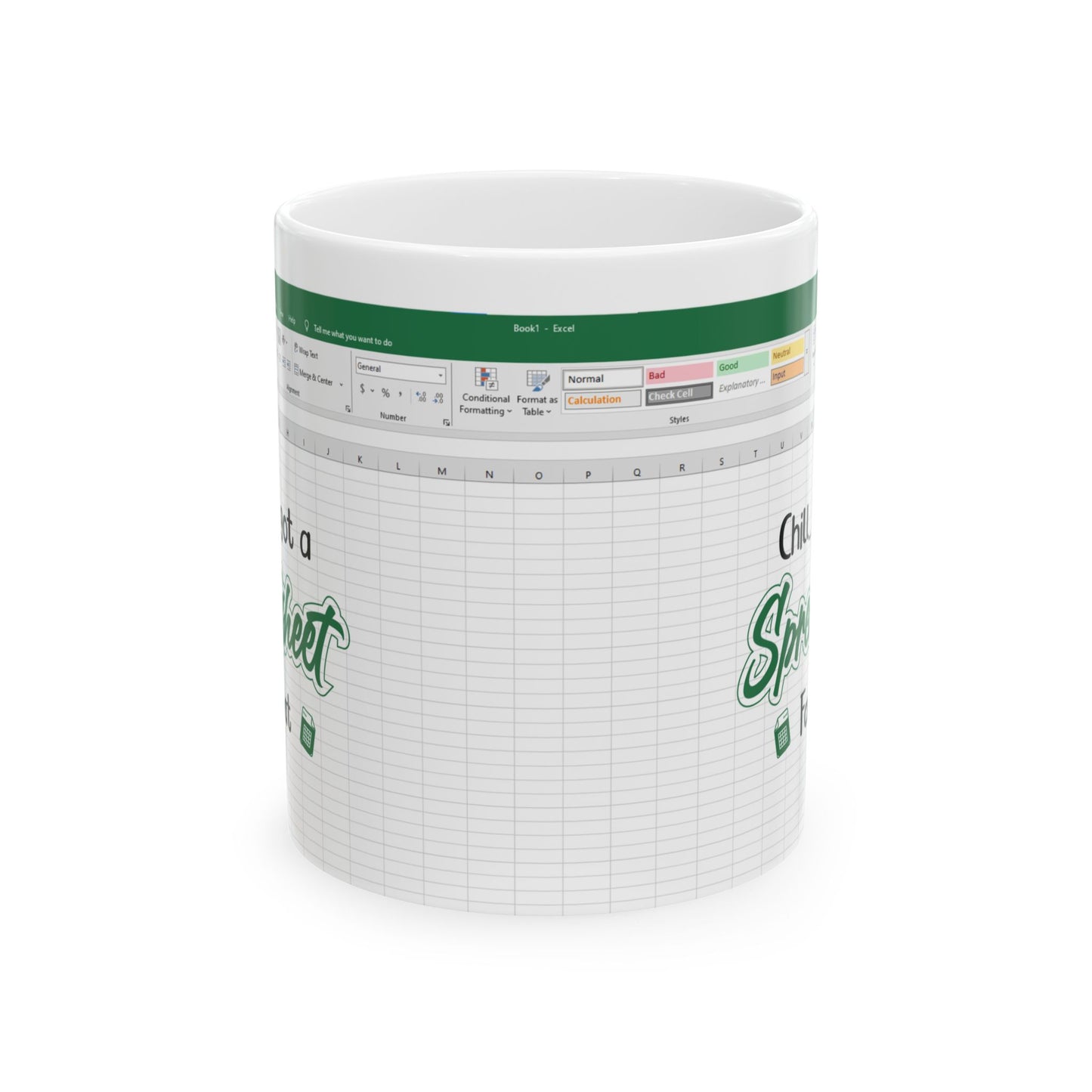 Funny Excel Mug for Data Lovers Ceramic Mug, (11oz, 15oz)