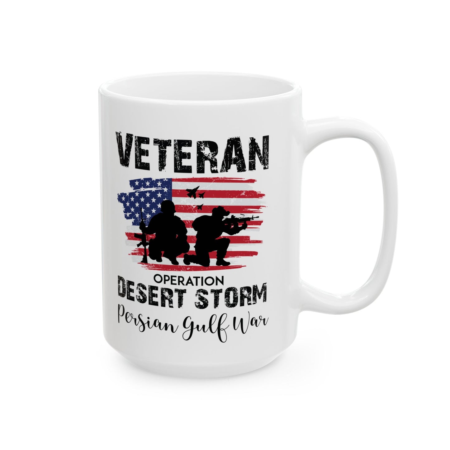 Give a Gift to a Desert Storm Veteran – Persian Gulf War Mug White Ceramic Patriotic Coffee Cup
