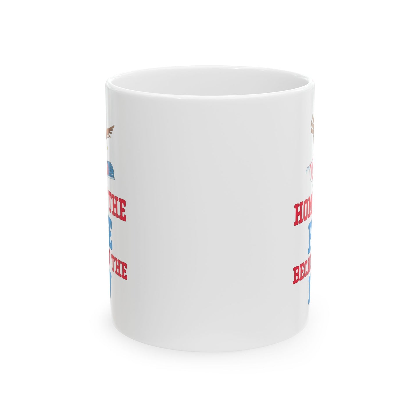 Home of the Free – Because of the Few White Ceramic Patriotic Mug Military Eagle Coffee Cup