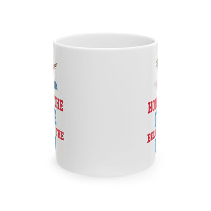 Home of the Free – Because of the Few White Ceramic Patriotic Mug Military Eagle Coffee Cup