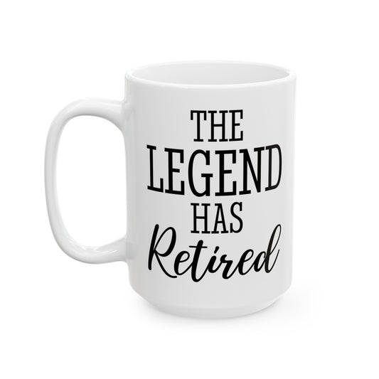 The Legend Has Retired White Mug – Ideal Gift for Retirees