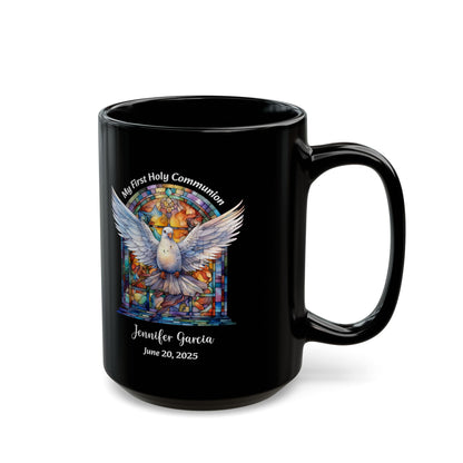 Black First Communion Mug – Personalized Gift for Girl