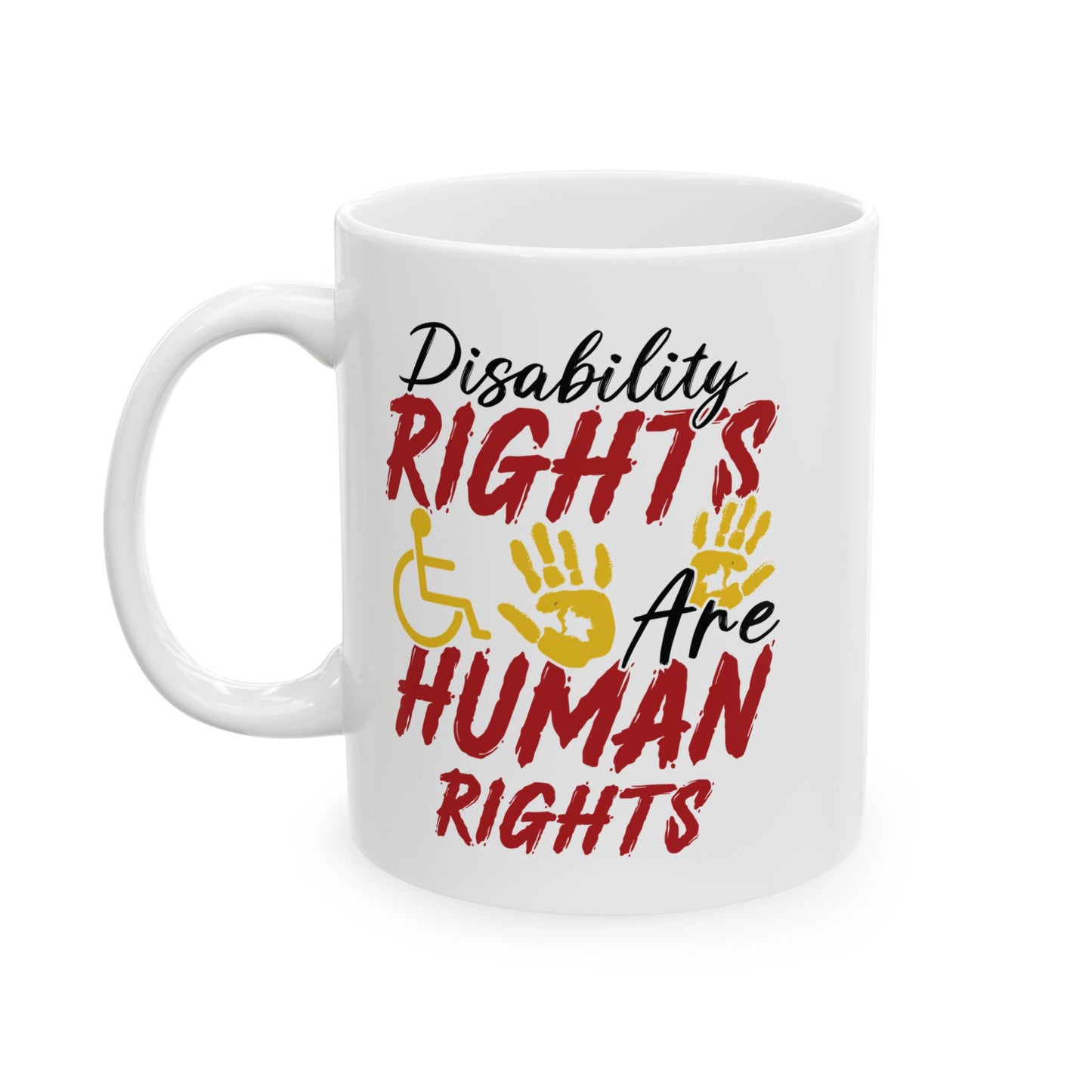 White Ceramic Advocacy Coffee Cup – Gift for Disability Inclusion, Awareness & Activism Support