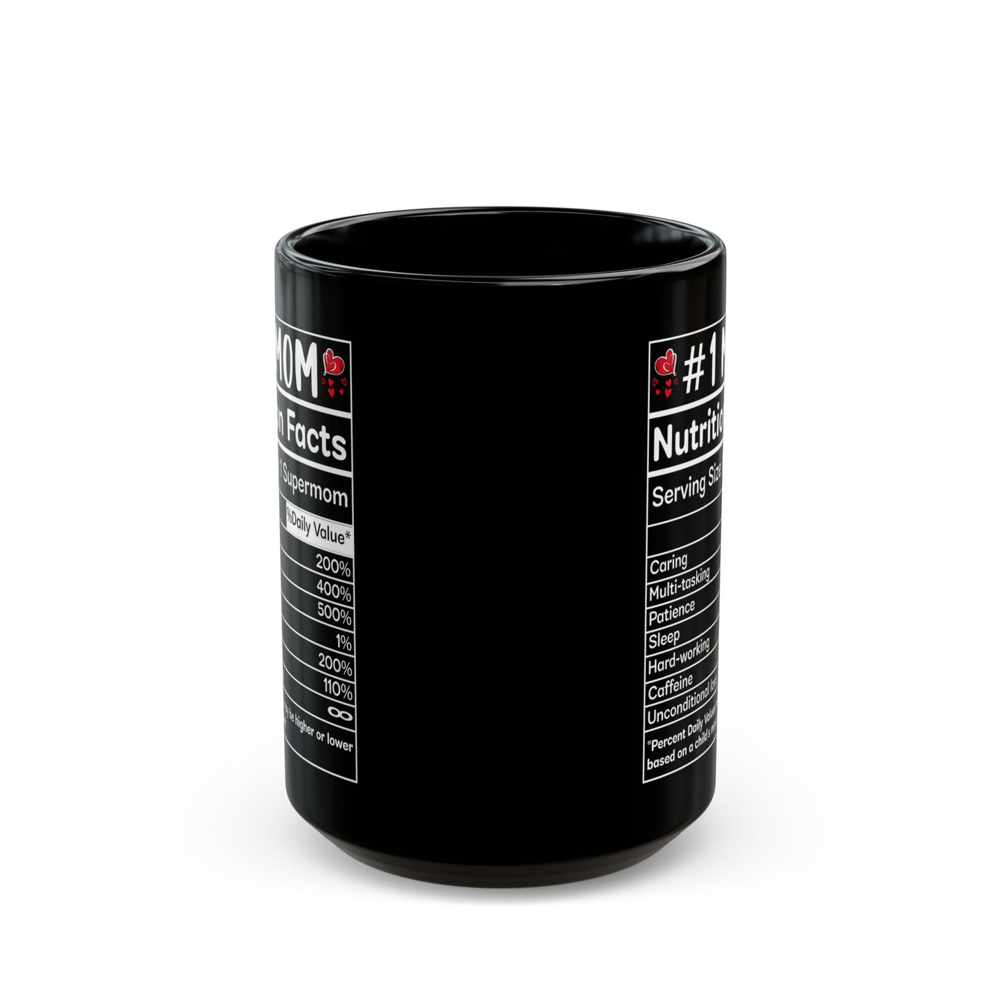 mom nutrition facts Black Mug (11oz, 15oz)