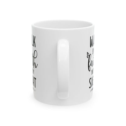 Walk By Faith Not By Sight Mug with Butterfly Accent