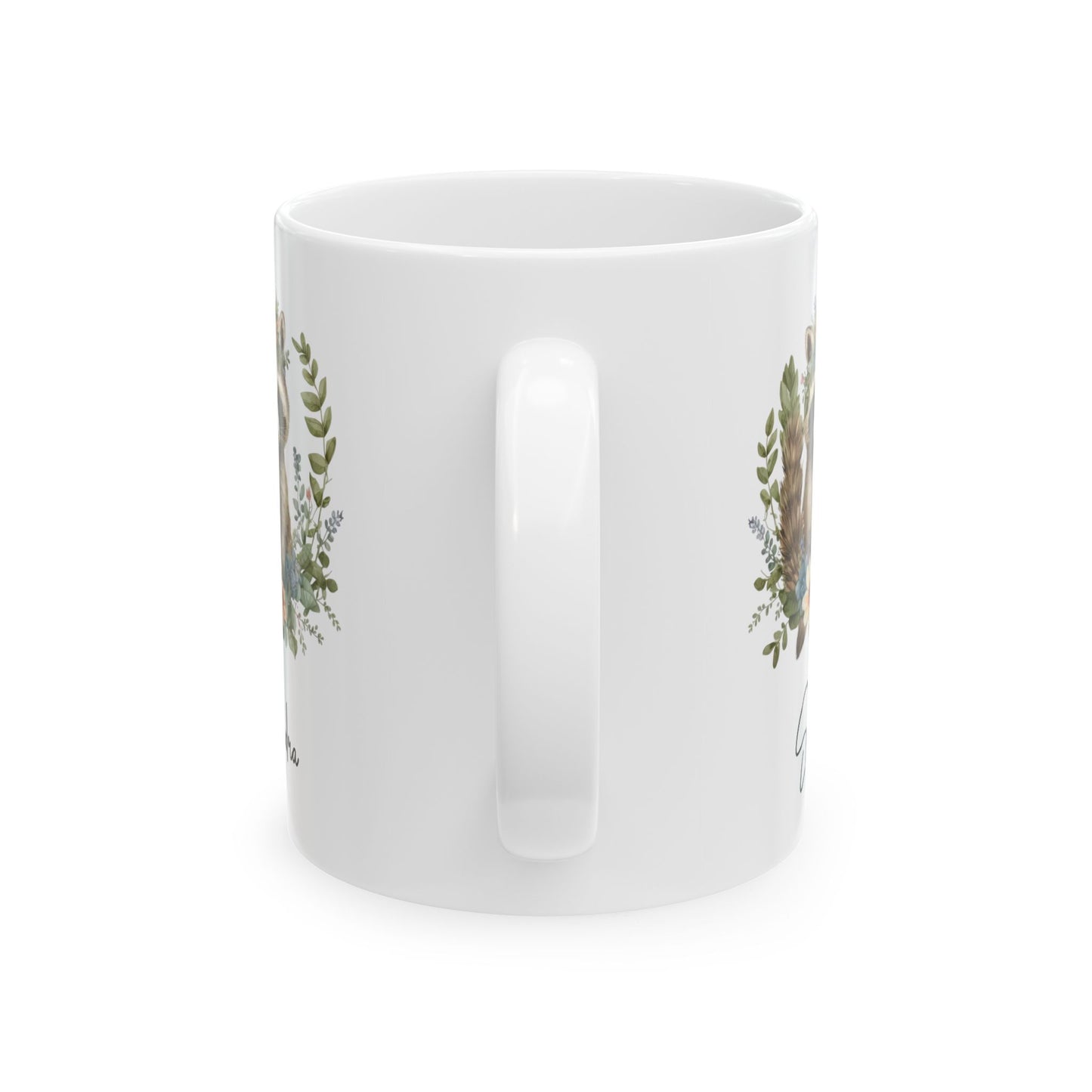 racoon custom, white Mug, (11oz, 15oz)
