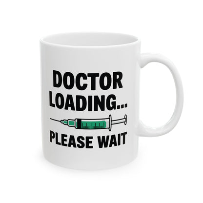White Ceramic Coffee Cup with Syringe Graphic – Perfect Gift for Medical Students, Future Doctors, Nurses & PA Students