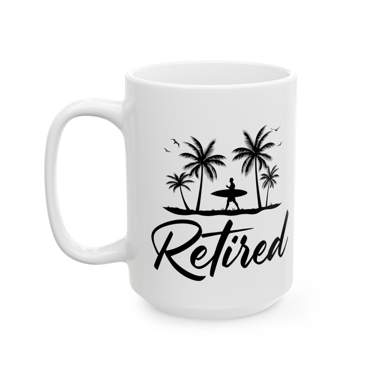 Retired Mug – Surfing Themed Retirement Gift, Perfect for Beach Lovers
