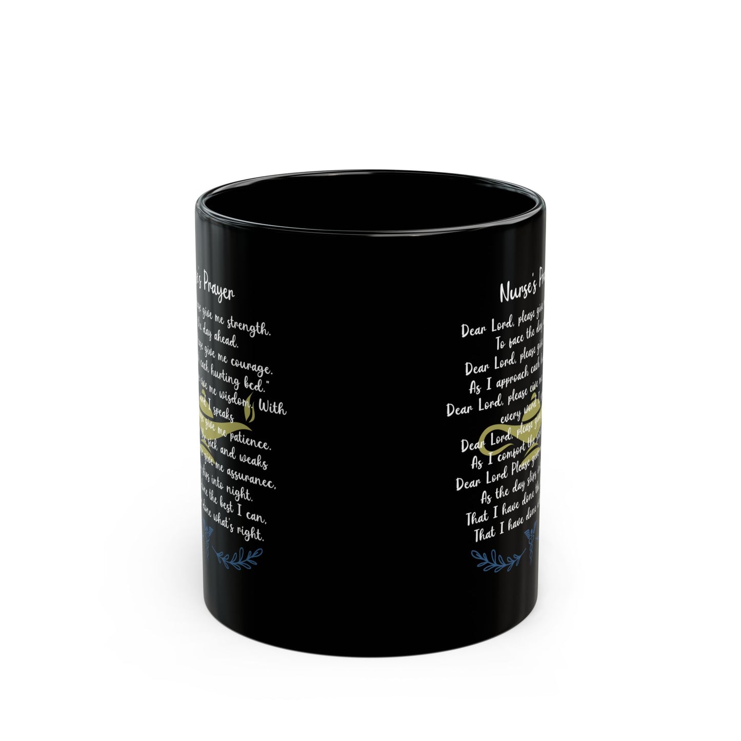 Black Nurse Prayer Coffee Mug – Christian Gift for RN LPN – Inspirational Thank You Gift for Nurses, Nursing Students, Healthcare Workers
