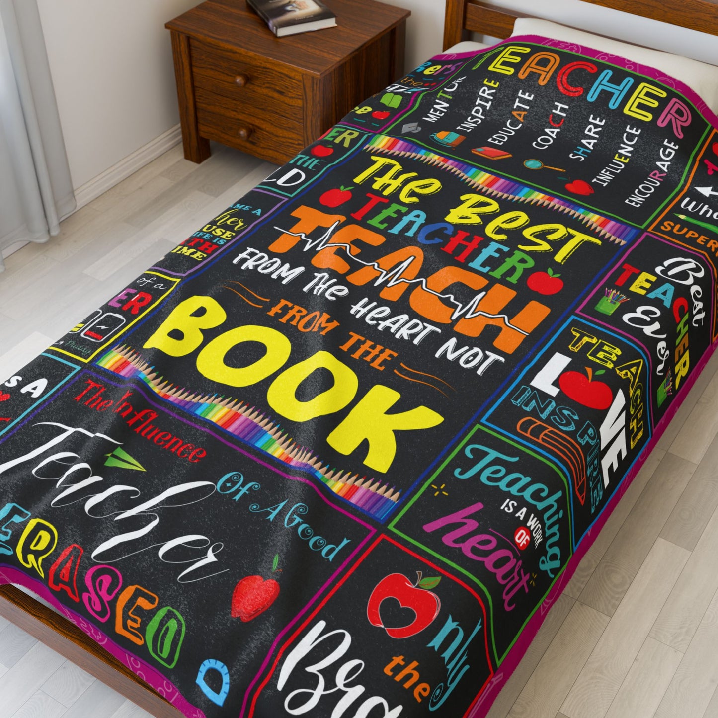 The Best Teacher Tech From Heart Not From Book Velveteen Plush Blanket