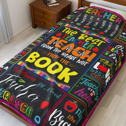 The Best Teacher Tech From Heart Not From Book Velveteen Plush Blanket