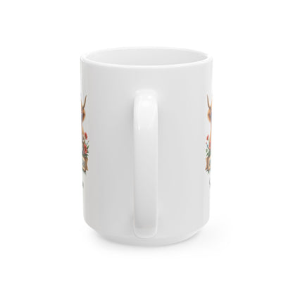 Custom Patriotic Highland Cow Mug – Personalized 4th of July Gift