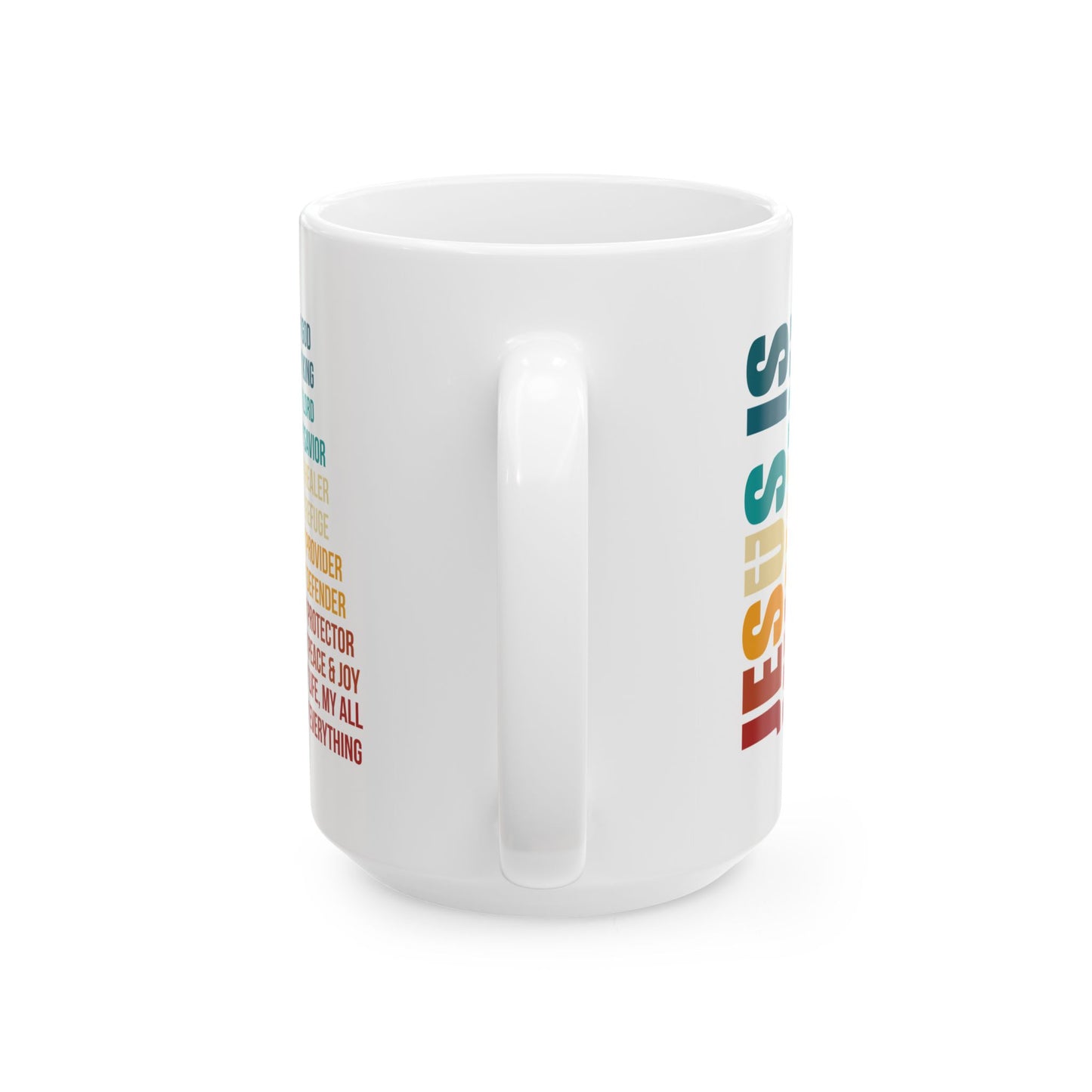 Jesus Is My Everything Mug – Christian Rainbow Typography Cup