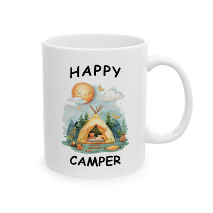 Happy Camper Ceramic Mug, (11oz, 15oz)