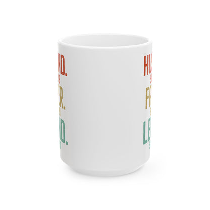 Husband Father Legend White Mug, (11oz, 15oz)