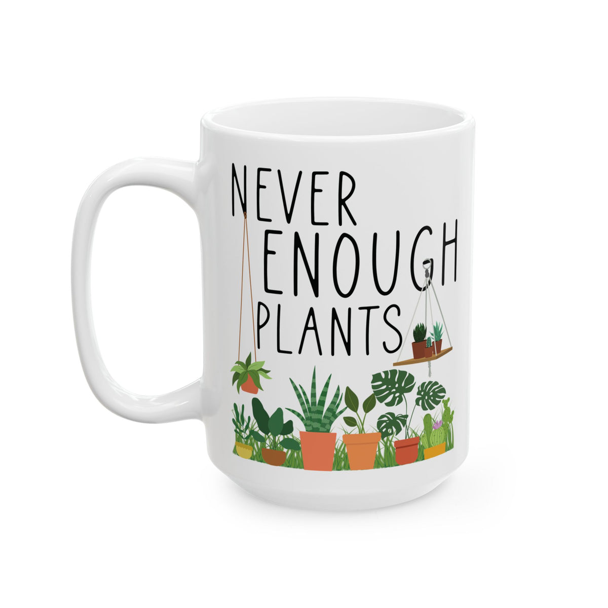 White Ceramic Coffee Cup for Plant Lovers & Gardeners – Funny Indoor Garden Gift for Men & Women