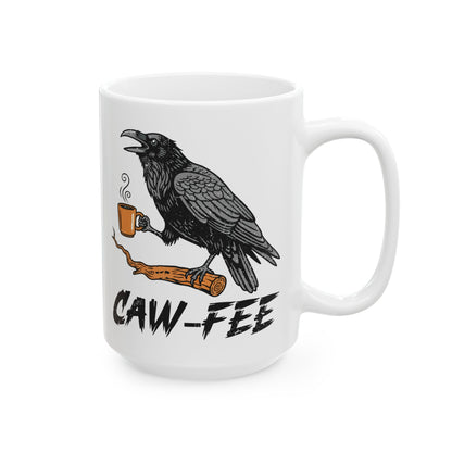 CAW FEE Ceramic Mug, (11oz, 15oz)