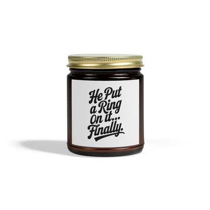 He Put Me A Ring On It Finally Scented Candles, Coconut Apricot Wax (4oz, 9oz)