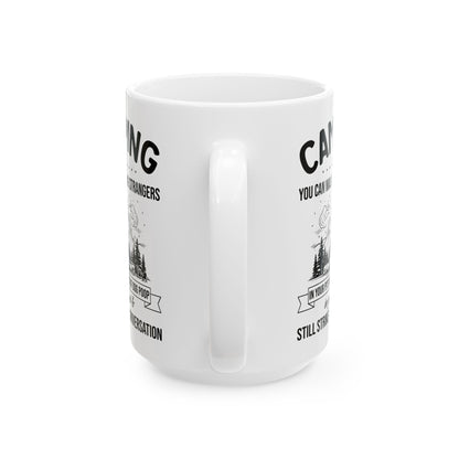 Minimalist Camping Adventure Design Ceramic Mug, (11oz, 15oz)