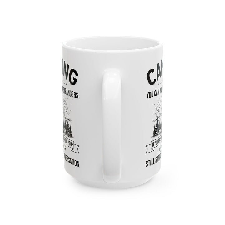 Minimalist Camping Adventure Design Ceramic Mug, (11oz, 15oz)