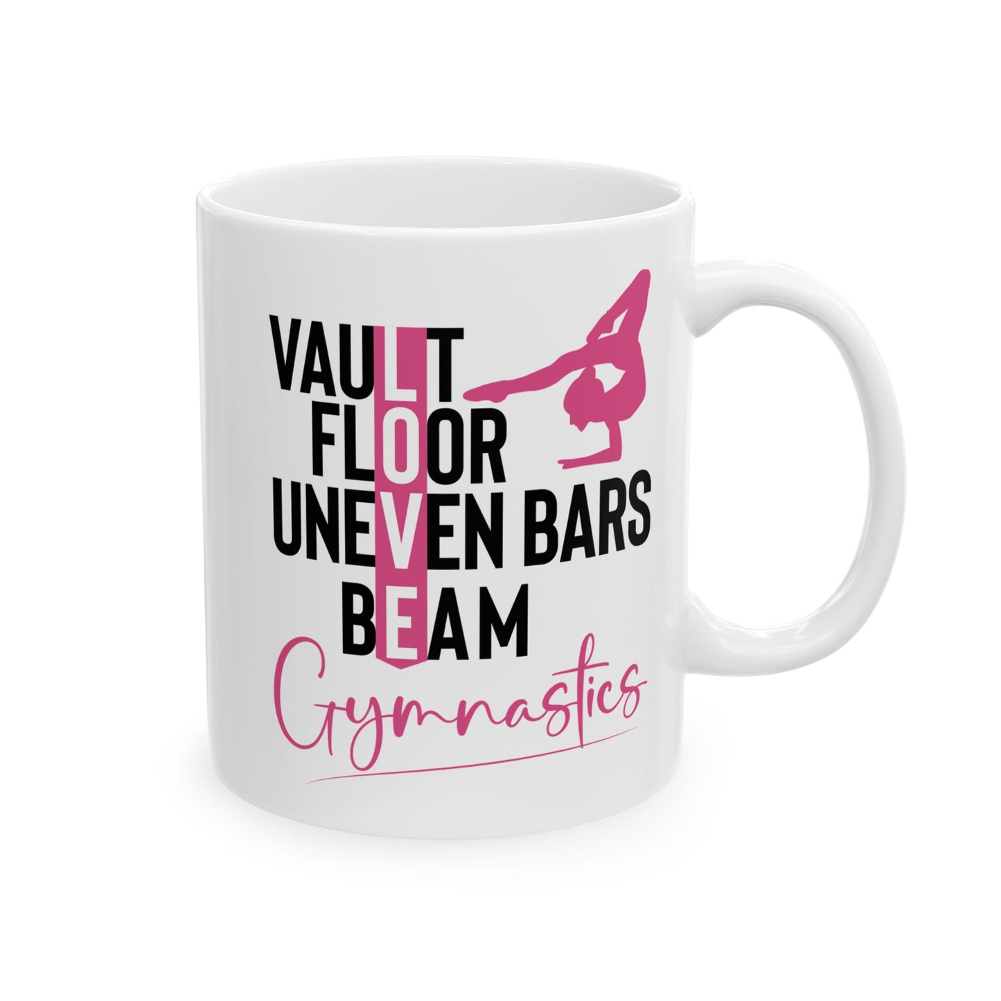 Vault Floor Uneven Bars Beam White Mug, (11oz, 15oz)