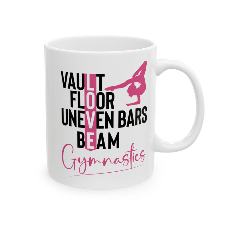 Vault Floor Uneven Bars Beam White Mug, (11oz, 15oz)